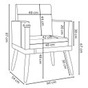 Ver imagem 5 de Kit 2 Poltronas Decorativas Lis para Sala Linho Corino