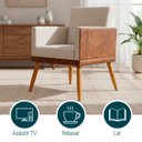 Ver imagem 3 de Kit 2 Poltronas Decorativas Lis para Sala Linho Corino
