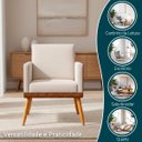 Ver imagem 4 de Kit 2 Poltronas Decorativas Lis para Sala Linho Corino