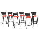 Ver imagem 1 de Kit 6 Banquetas para Balcão Cozinha Gourmet Junco Preto Bancada Ilha Banco 60cm Itagold