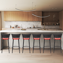Ver imagem 6 de Kit 6 Banquetas para Balcão Cozinha Gourmet Junco Preto Bancada Ilha Banco 60cm Itagold