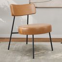 Ver imagem 1 de Poltrona Decorativa Sala de Estar Kobe Estofada com Encosto Couríssimo Whisky - Desk Design