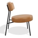Ver imagem 3 de Poltrona Decorativa Sala de Estar Kobe Estofada com Encosto Couríssimo Whisky - Desk Design