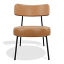 Ver imagem 2 de Poltrona Decorativa Sala de Estar Kobe Estofada com Encosto Couríssimo Whisky - Desk Design