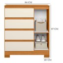 Ver imagem 3 de Guarda Roupa Casal Olimpia 10 Portas e Cômoda Sapateira Olimpia Cinamomo Off White - Móveis