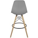 Ver imagem 5 de Kit 3 Banquetas Charles Eames Eiffel Wood Design Base Fixa Madeira - Cinza