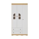 Ver imagem 7 de Guarda-roupa Infantil 92cm com Vidro 3 Portas e 2 Gavetas Liz Multimóveis Mp4513 Madeirado/branco