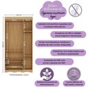 Ver imagem 3 de Guarda-roupa Infantil 92cm com Vidro 3 Portas e 2 Gavetas Liz Multimóveis Mp4513 Madeirado/branco