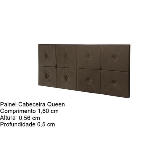 Painel Cama Box Botão Queen 1,60 Elegance Cor Marrom Comprar