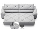 Ver imagem 4 de Sofá com Carregador Usb e Molas no Assento Retrátil Reclinável Nice 2,10m Linho Soft - Netsofas