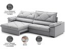 Ver imagem 3 de Sofá com Carregador Usb e Molas no Assento Retrátil Reclinável Nice 2,10m Linho Soft - Netsofas