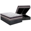 Ver imagem 1 de Cama Box Baú King: Colchão Anatômico Herval Ag65 Belfort + Base Crc Suede Gray (193x203)