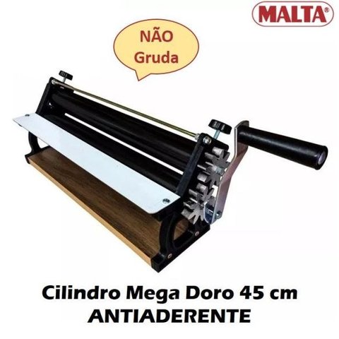 Cilindro Manual de Massa Mega Doro 45cm Engrenagem Alumínio Antiaderente 1945 - Malta