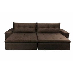 Sofá Retrátil e Reclinável Oklahoma 3,02M com Molas Tecido Suede - 3