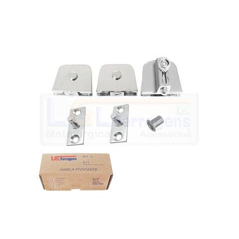Kit metal para instalação de janela pivotante - kit 2 cromado