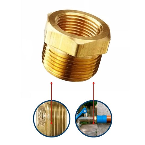 Bucha de Redução Bronze 3/4 x 1/2 - Mk Metais