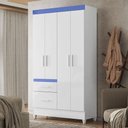 Ver imagem 3 de Guarda Roupa Infantil Ambiente Madri 4 Portas Branco Flex - Moval