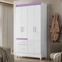 Ver imagem 4 de Guarda Roupa Infantil Ambiente Madri 4 Portas Branco Flex - Moval