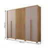 Guarda-roupa Casal New Comodus 6 Portas 6 Gavetas Ripado Buriti/fendi - Caemmun - 4