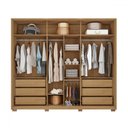Ver imagem 2 de Guarda-roupa Casal New Comodus 6 Portas 6 Gavetas Ripado Buriti/fendi - Caemmun
