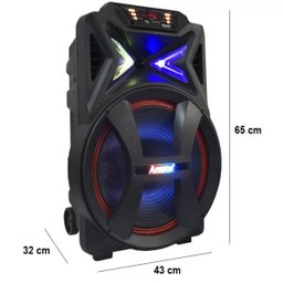 Caixa Som Amplificada Portátil Bluetooth 500W Rms Mp3 Fm USB SD Aux LED Bateria Amvox Aca 501 New - 2