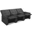 Ver imagem 6 de Poltrona do Papai Reclinável Sala de Cinema Movie 3 Lugares Manual Baú USB Linho Chumbo Gran Belo Mo