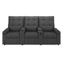 Ver imagem 2 de Poltrona do Papai Reclinável Sala de Cinema Movie 3 Lugares Manual Baú USB Linho Chumbo Gran Belo Mo