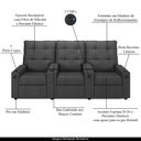 Ver imagem 3 de Poltrona do Papai Reclinável Sala de Cinema Movie 3 Lugares Manual Baú USB Linho Chumbo Gran Belo Mo