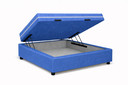 Ver imagem 1 de Kit Cama Box Baú Solteiro 88x188 cm + Colchão Molas Bonnel Solteiro 24 cm Azul Suede