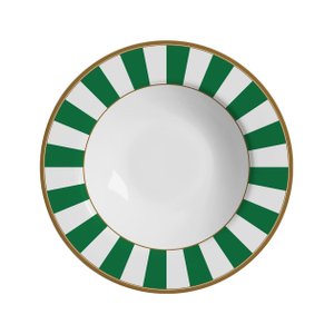 Conjunto com 6 Pratos Fundo Stripe Verde Ø25cm Alleanza Cerâmica