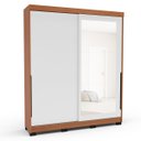 Ver imagem 2 de Roupeiro Madri 2 Portas Correr c/ Espelho 177x213cm Branco/Freijó 250830