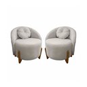 Ver imagem 1 de Kit 02 Poltronas Orgânicas Curvas Amsterdã Boucle Cinza Claro - Montanari's Decor