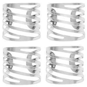 Argolas (4) Unidades para Guardanapo Ondas Cor Prata Mimo