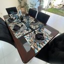 Ver imagem 3 de Kit 6 Guardanapo em Jacquard Preto 40x40cm