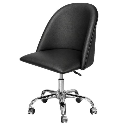 Cadeira Sophia Giratória com Rodinhas Cromada Home Office