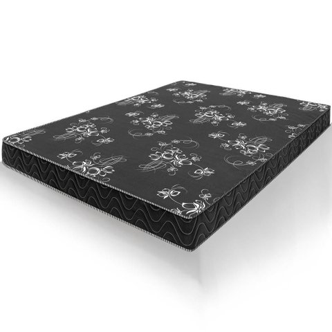 Colchão Casal Andes Liso Preto Espuma D20 138x188x14cm