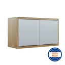 Ver mais imagens de Armário Aéreo Suspenso Para Cozinha 2 Portas MDF Organizador Multiuso Marrom Madeira Off White