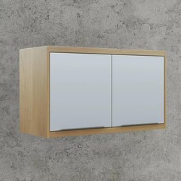 Armário Aéreo Suspenso Para Cozinha 2 Portas MDF Organizador Multiuso Marrom Madeira Off White - 5