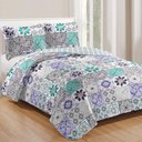 Ver imagem 1 de Kit Cobre Leito Colcha Daily Queen 3 Peças Dupla Face Estampado Floral - Floral 26 - 100% Polié