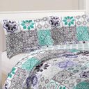 Ver imagem 2 de Kit Cobre Leito Colcha Daily Queen 3 Peças Dupla Face Estampado Floral - Floral 26 - 100% Polié