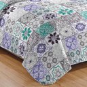 Ver imagem 3 de Kit Cobre Leito Colcha Daily Queen 3 Peças Dupla Face Estampado Floral - Floral 26 - 100% Polié