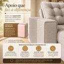 Ver imagem 4 de Sofá Retrátil Reclinável Mega 2,50m Molas Ensacadas Linho - Areia