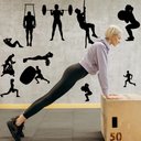 Ver imagem 3 de Kit 11 Adesivos de Parede Academia Crossfit Silhueta Homem Mulher Kanto Store Adesivo de Parede Logo