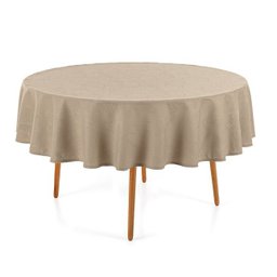 Toalha de Mesa Redonda Herbare Sempre Limpa 6 Lugares Marrom Karsten - 1