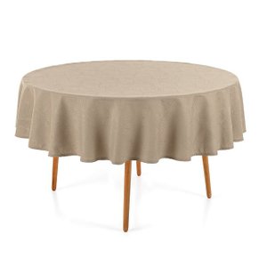 Toalha de Mesa Redonda Herbare Sempre Limpa 6 Lugares Marrom Karsten