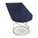 Ver imagem 5 de Poltrona Luxo Alana Suede Azul Marinho Base de Ferro Dourado - Pallazio