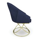 Ver imagem 4 de Poltrona Luxo Alana Suede Azul Marinho Base de Ferro Dourado - Pallazio