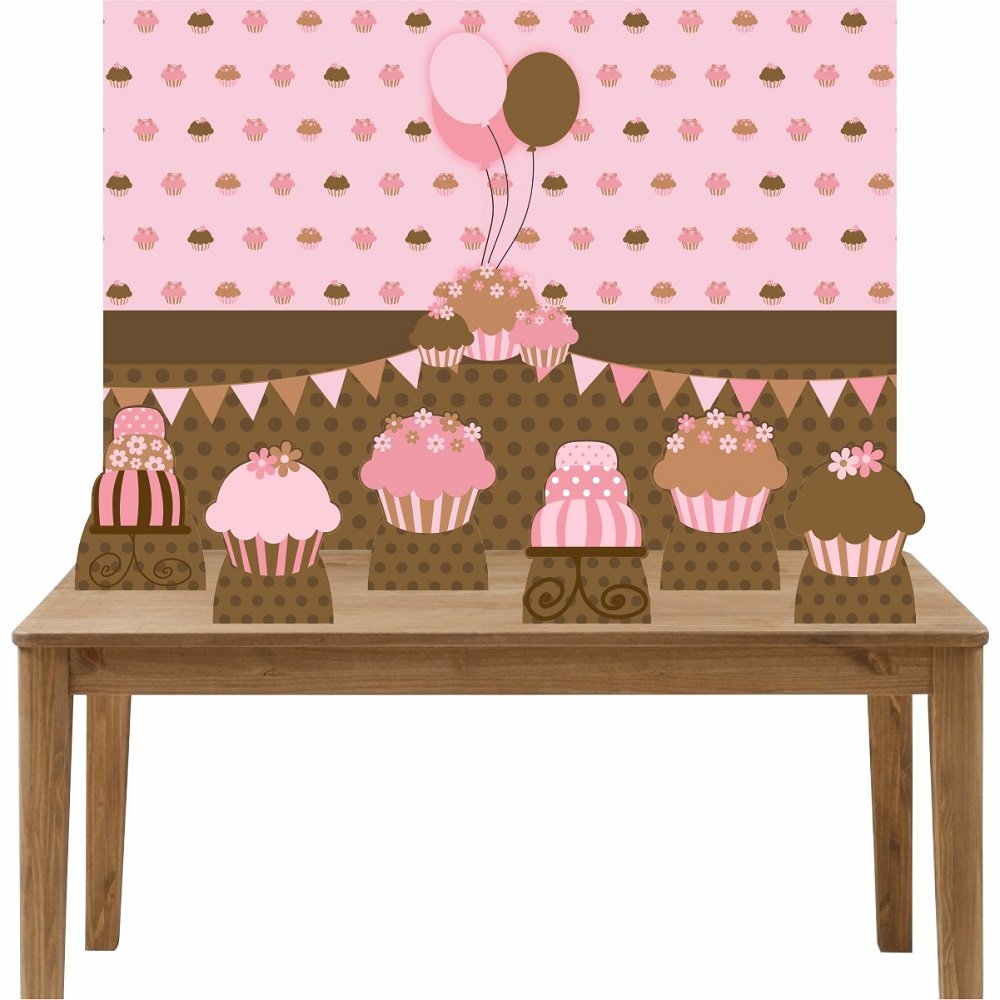 Kit 6 Displays de Mesa e Painel Cupcakes e Bolo Inove Adesivos LT099DP - 1