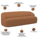 Ver imagem 4 de Sofá 4 Lugares Curvo Orgânico com 02 Poltronas Para Sala Living 280cm Barolo L06 Bouclê Terracota - 