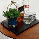 Ver mais imagens de Bandeja Decorativa De Madeira Para Café Bar Bebidas Cozinha